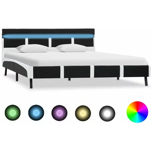  okvir za krevet od umjetne kože s LED svjetlom crni 140x200 cm
