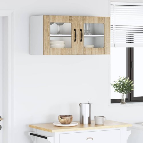  Zidni stakleni ormar Sonoma hrast 80 x 31 x 40 cm Slike