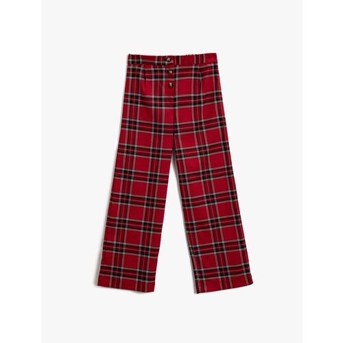 Koton Wide Leg Trousers with a soft texture and button detail. Slike