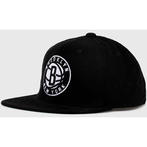 Mitchell & Ness Bombažna bejzbolska kapa BROOKLYN NETS črna barva