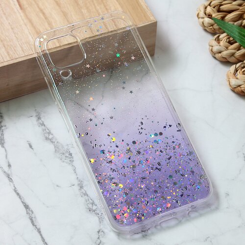 Torbica silikonska glitter za huawei P40 lite ljubicasta Slike