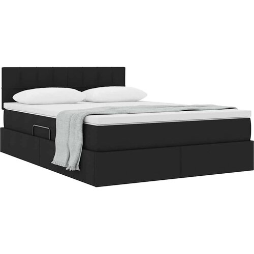  Krevet s madracem i skladi&amp;scaron;tem s madracem Crna 140 x 190 cm Slike