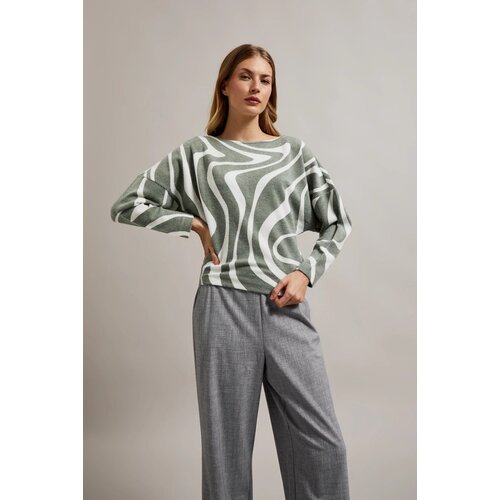Moodo Women&amp;#039;s blouse with geometric pattern - olive Slike