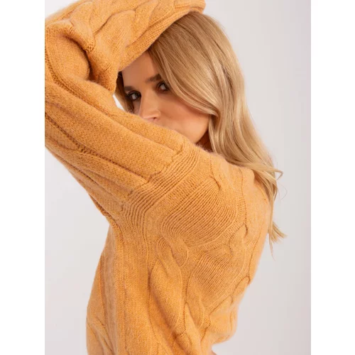 Fashion Hunters Camel sweater knitted with cable