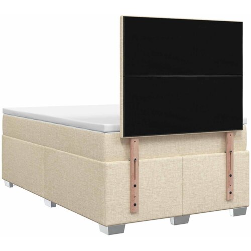  Boxspring krevet s madracem Krem 120 x 200 cm Tkanina 120 x 200 x 140.5 cm Slike