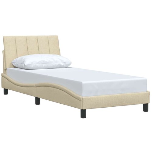  Okvir za krevet bez madraca krem 90x190cm od tkanine - Krema 90 x 190 cm Slike