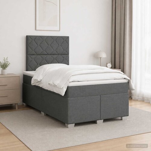  Boxspring krevet s madracem Tamnosiva 120 x 200 cm Tkanina Cijene