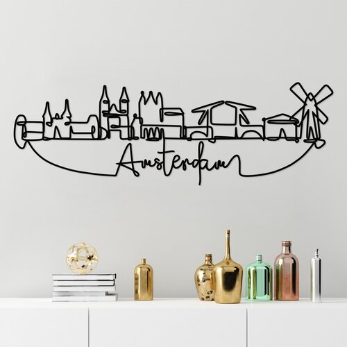 Wallity amsterdam black decorative metal wall accessory Cene