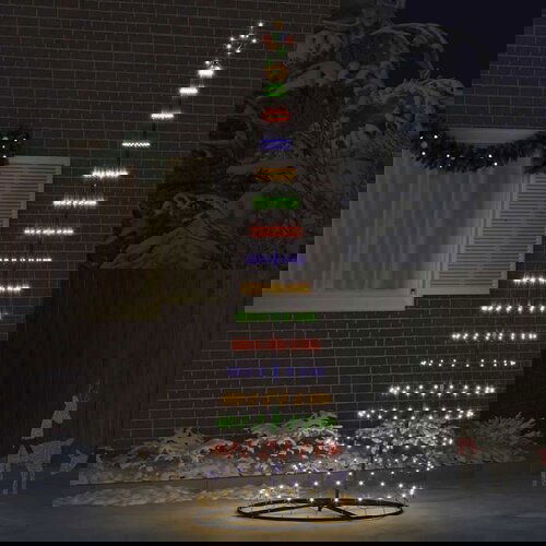 vidaXL LED božićno drvce Šareni 138.5 x 138.5 x 399 cm Metal Cijene