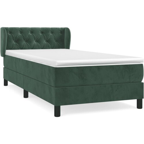Maison Chic Box spring postelja - Vzmetna postelja z vzmetnico temno zelena 80x200 cm žamet SL20543, (21893577) Cene