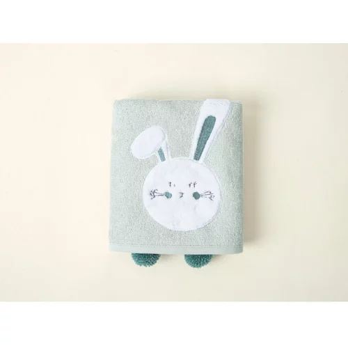 Foutastic Zelena bombažna otroška brisača 75x50 cm Bunny - Foutastic