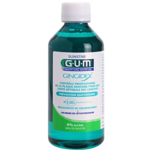 GUM Gingidex 0,06% ustna voda proti zobnim oblogam in za zdrave dlesni brez alkohola 300 ml Slike