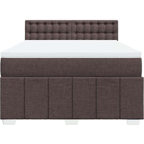vidaXL Box spring postelja z vzmetnico temno rjava 160x200 cm blago, (21308252) Cene
