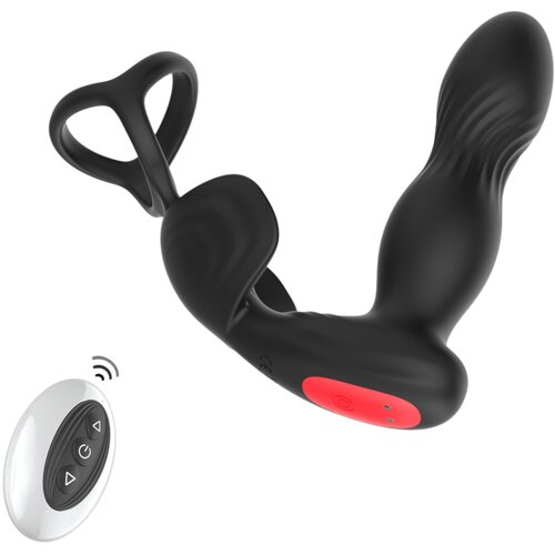 Mroow prstenasti vibrator za prostatu (crni) Slike