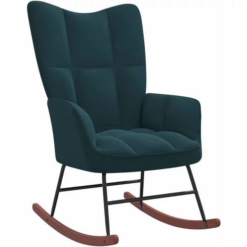  Stolica za ljuljanje plava baršunasta
