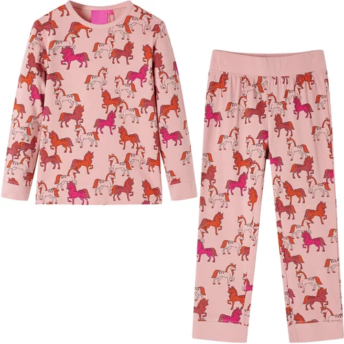 Dječja pidžama s dugim rukavima svjetloružičasta 104