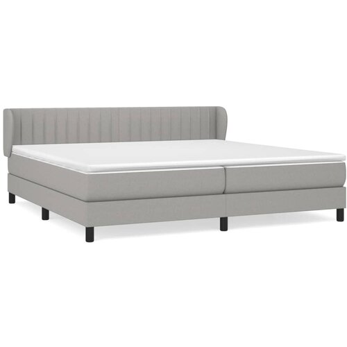 VidaXL Box spring postelja z vzmetnico svetlo siva 200x200 cm blago, (20898626) Slike