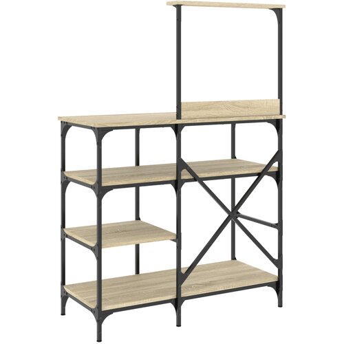  Pekarski stalak boje hrasta 90 x 40 x 132 cm od drva i metala Slike