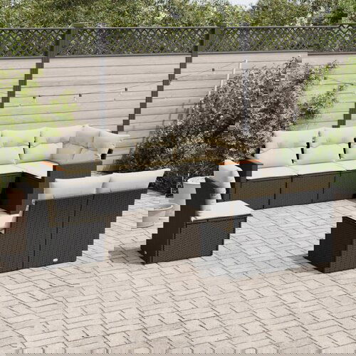 vidaXL 8-dijelni set vrtnih sofa od poliratana s jastucima crni Cijene