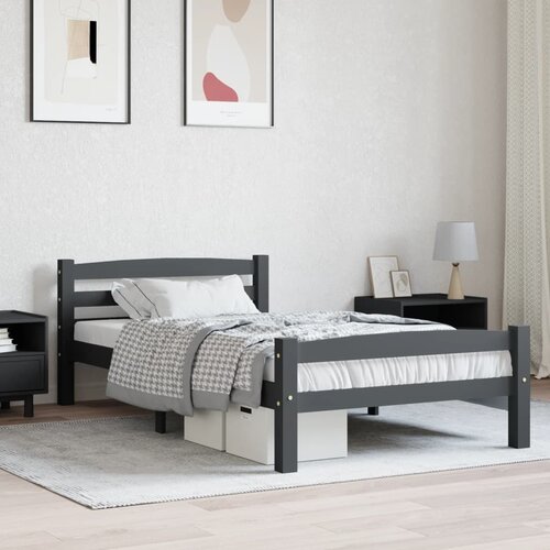 Furnova Posteljni okvir temno siv iz trdne borovine 100x200 cm, (21942193) Slike