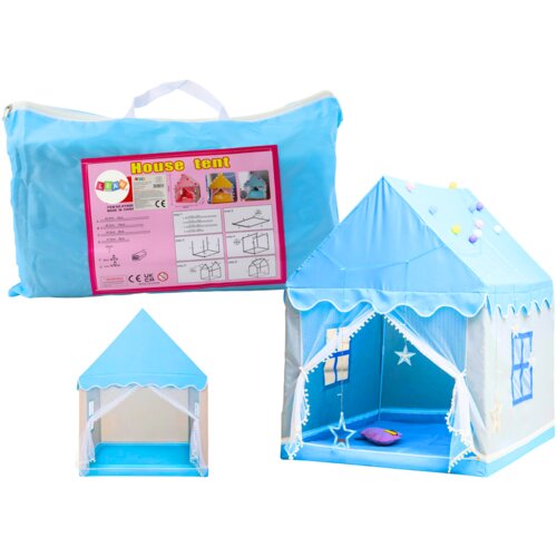 Lean_Toys Prenosni zložljivi otroški hišni šotor Modra Cene