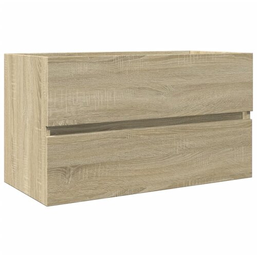  2-dijelni set kupaonskog namje&amp;scaron;taja od keramike i drva Smeđa 80 x 38.5 x 45 cm Slike
