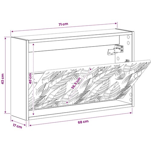  Ormar za cipele na zidu DELFT 71 x 17 x 43 cm Konstruirano drvo Slike