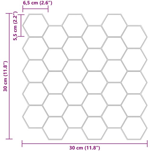  Heksagonska pločica 20 pcs Bijela siva 30 x 30 cm Slike