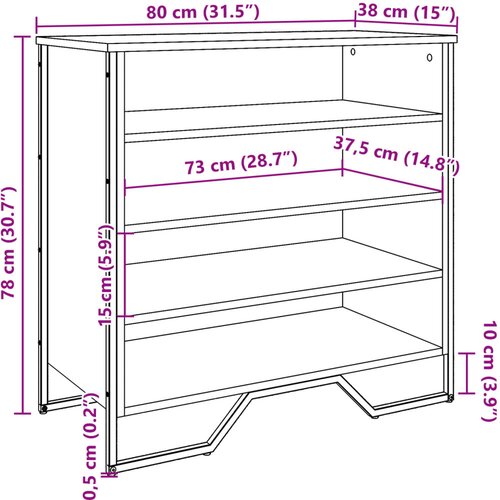  za cipele boja hrasta 80x38x78 cm konstruirano drvo Slike