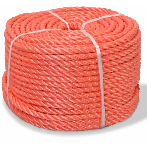 vidaXL Zvita vrv polipropilen 6 mm 200 m oranžna