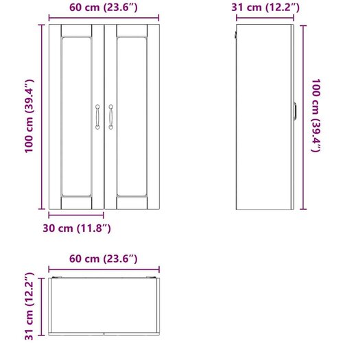  Zidni kuhinjski ormarić Zidne Dimljeni hrast 60 x 31 x 100 cm Slike
