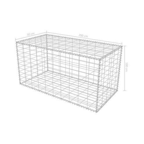 vidaXL Gabionska ko&scaron;ara od pocinčanog čelika 200 x 30 x 100 cm Cijene