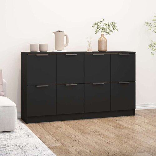  Komode 2 kom crne 60 x 30 x 70 cm od konstruiranog drva Cijene