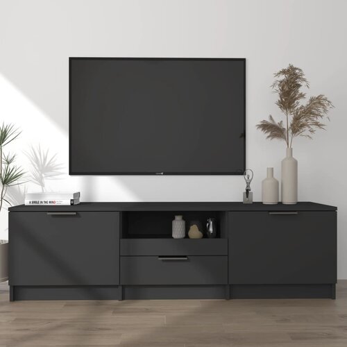 Furnova TV omarica črna 140x35x40 cm konstruiran les, (21922880) Cene