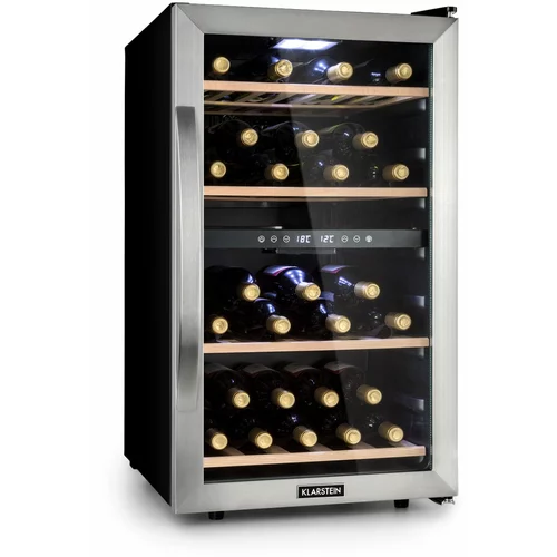 Klarstein Vinamour 45D, vinska omara, 2 coni, 118 litrov/45 steklenic, 5 –18 °C, nerjaveče jeklo