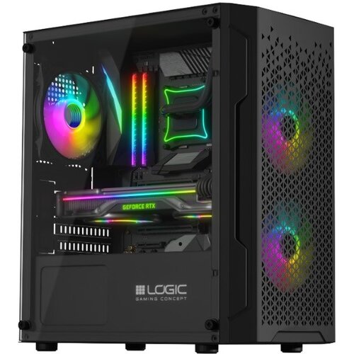 Logic Aramis ARGB Mini microATX ohi&amp;scaron;je 2xUSB2.0, 1xUSB3.0 kaljeno steklo RGB Gaming, (5000262398) Slike