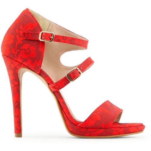 Made in Italia ženske sandale na potpeticu IRIDE smeđa | krema | tamnocrvena | Crveno Slike