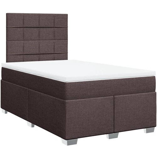 VidaXL Box spring postelja z vzmetnico temno rjav 120x200 cm blago, (21305204) Slike