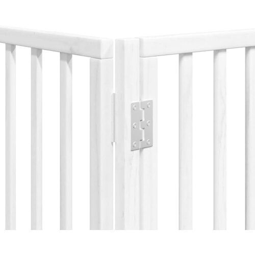  Vrata za pse s vrata&amp;scaron;cima 12 panela sklopiva 600 cm drvo topole Bijela 50 x 90 x 2 cm Slike