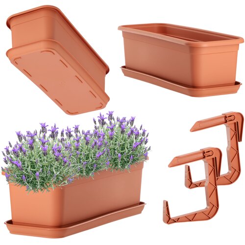 KADAX Balkonski lonec 40 cm, stojalo za cvetlične lončke, ročaji, balkon, (5000353569) Slike