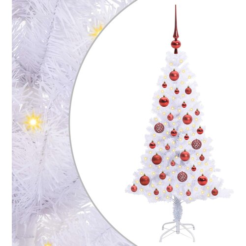 vidaXL umestno božično drevo med 150 led bela 120 cm pvc in jeklo, (5000111490) Cene