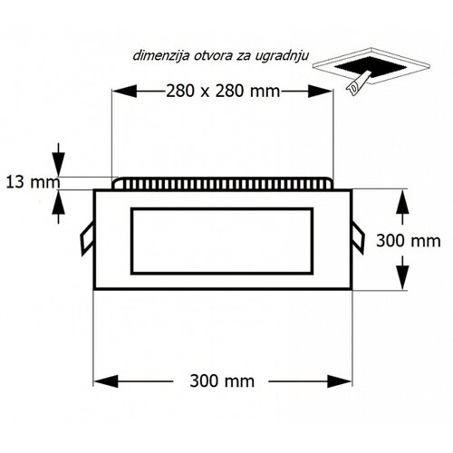 Bb Link LED PANEL UGRADNI CCT 24W KVAD Cene