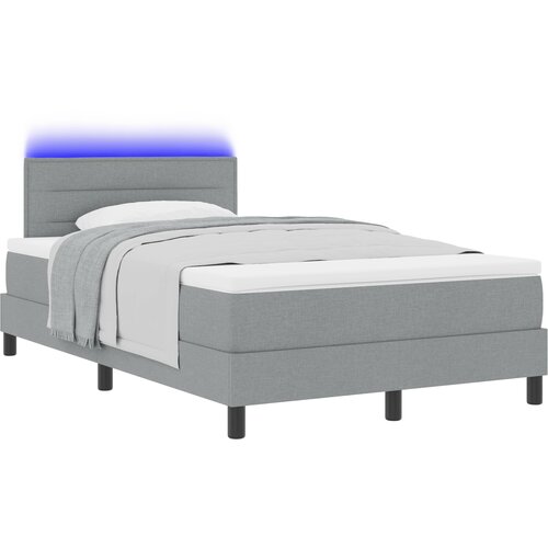 vidaXL Podložna postelja z vzmetnico & LED lučka Siva 120x190 cm Tkanina, (22156477) Cene