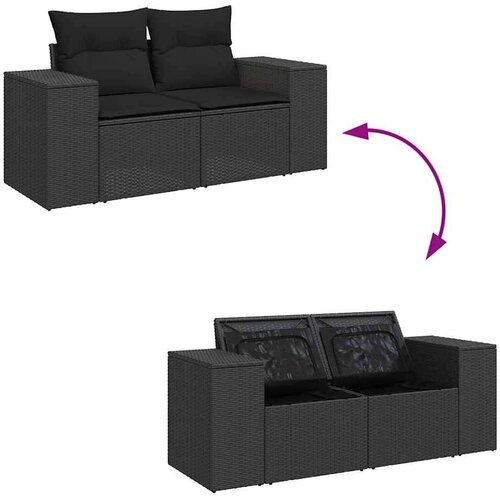 vidaXL 6-dijelni set vrtnih sofa s jastucima crni od poliratana Cijene