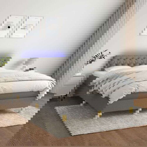  Box spring s madracem LED tamnosivi 120 x 200 cm tkanina Cijene
