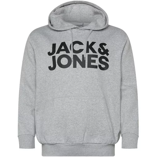 Jack & Jones Plus Majica 'Ecorp' pegasto siva / črna
