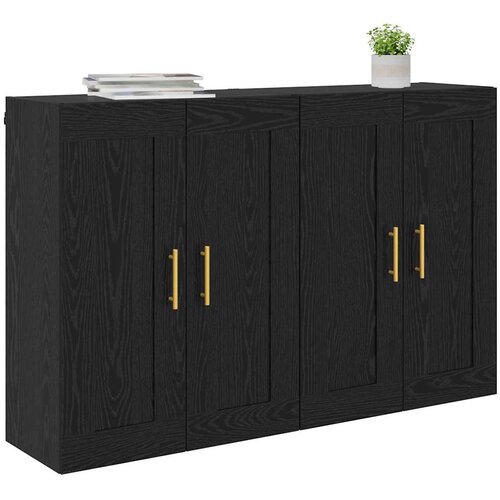  Kabinetski zidni 2 kom. Crni hrast 69,5 x 34 x 90 cm Slike
