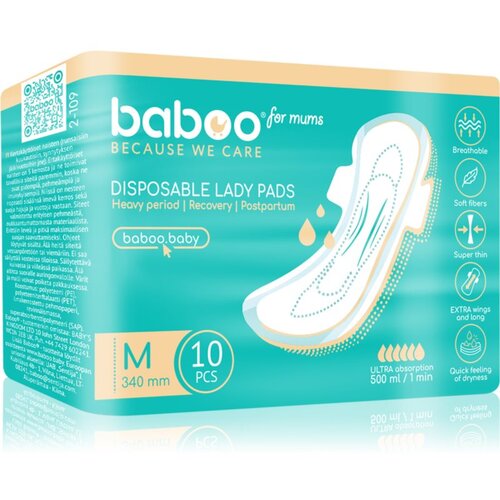 Baboo Postpartum Maternity Pads higijenski ulo&scaron;ci nakon poroda jednokratne veličina M 10 kom Cijene