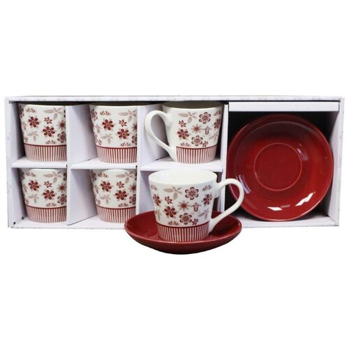 Sigma porcelan set za kafu 180ml 6/1 (cvet/crv) RXG-N25708D Cene