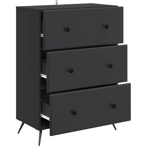  Ormar s ladicama 66 x 34,5 x 90 cm Konstruirano drvo Crna Slike